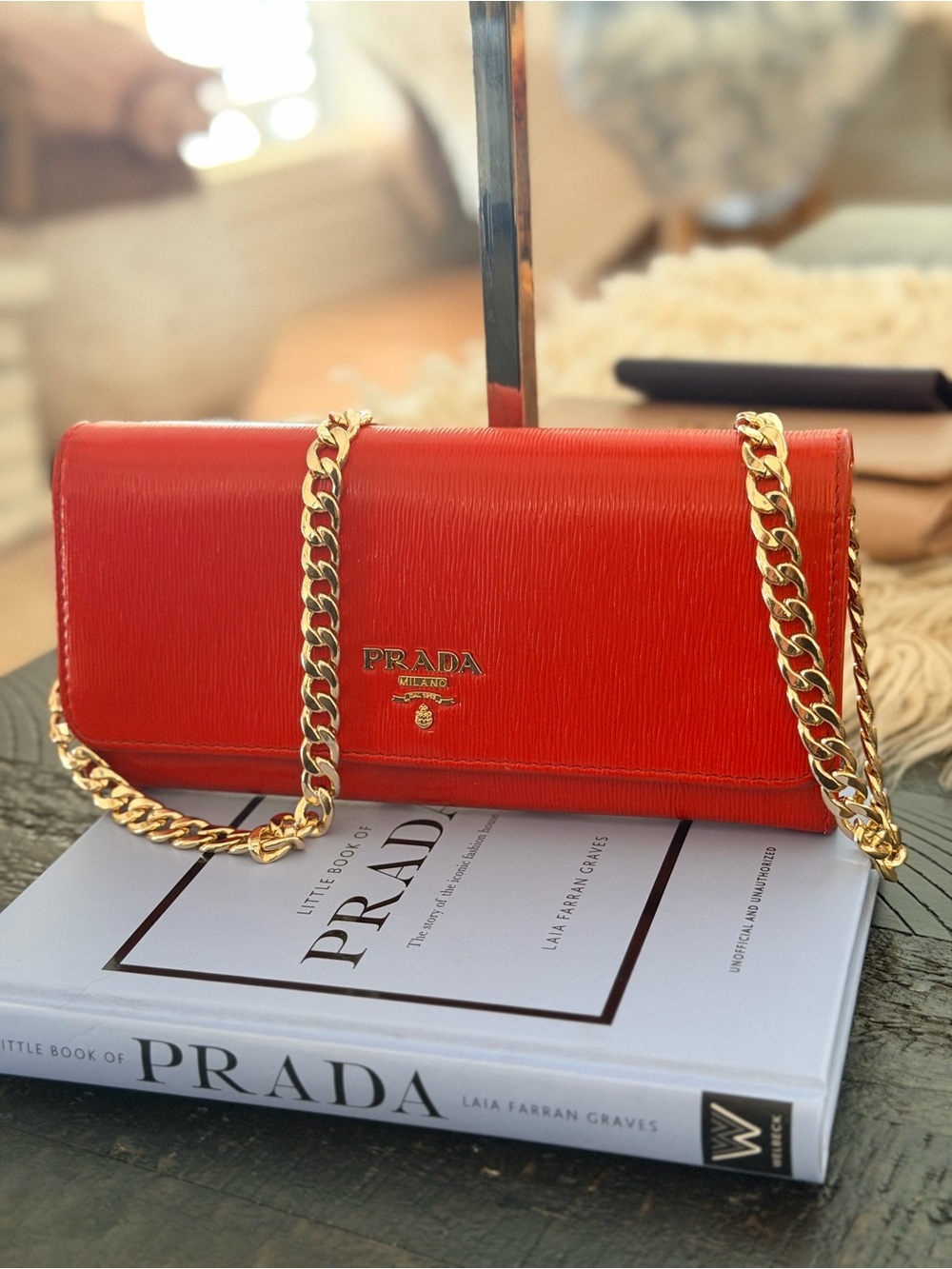 Prada Red Leather Wallet